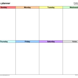 Terrific Weekly Planner Template Gob Diary