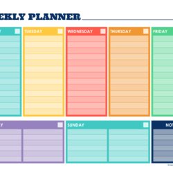 Admirable Weekly Planner Template Printable Forms Schedule Week Excel Calendar Meal Planners Templates School