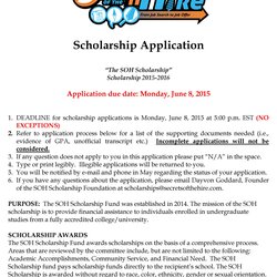 Superb Free Scholarship Application Templates Forms Template