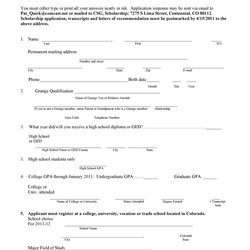 Capital Free Scholarship Application Templates Forms Template