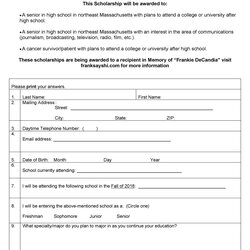Magnificent Free Scholarship Application Templates Forms Template