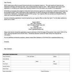 Tremendous Free Scholarship Application Templates Forms Template Kb