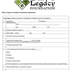 Exceptional Free Scholarship Application Templates Forms Template