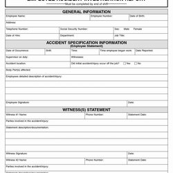 Very Good Vehicle Accident Report Form Template Free Impressive Design