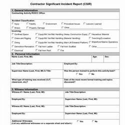 Fine Accident Report Form Template Sample Design Templates Editable Format With