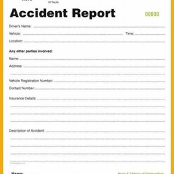 Cool Accident Report Form Template Business Traffic Police Vehicle Sample Incident Reporting Motor Work