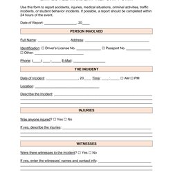 Peerless Employee Accident Report Form Template My Xxx Hot Girl Incident