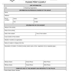 Tremendous Printable Vehicle Accident Report Form Template Free Car Reporting Throughout