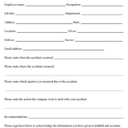Capital Employee Accident Report Form Editable Forms Template Liability Printable Word Generic Work Incident