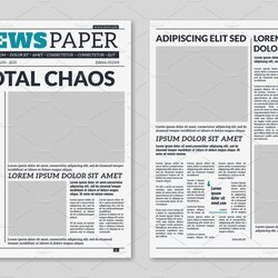 Admirable Newspaper Template Column Articles Textures Creative Market Newsprint Pressed Headline Strati
