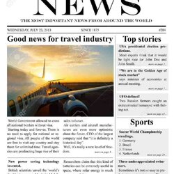 Terrific Newspaper Templates Word Excel Formats Template Microsoft Business Format Editable Newspapers