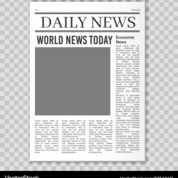 Exceptional Newspaper Pages Template News Paper Headline Vector Image Royalty