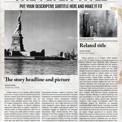 Page Newspaper Template Old Templates Style Daily Vintage Fashioned Layout Format Cover Pages Two Editable