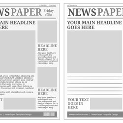 Worthy Newspaper Template Editable Blank