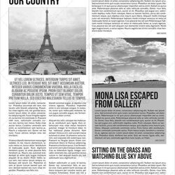 Fine Printable Newspaper Templates Template Retro Modern Print Magazine Website School