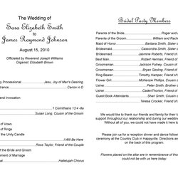 Out Of This World Printable Wedding Program Examples Templates Template Ceremony List Song Database