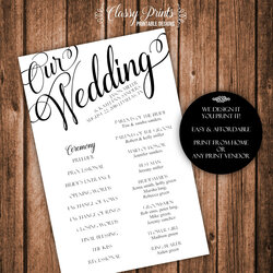 Perfect Printable Wedding Program Template Rustic Original