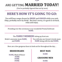 Admirable Printable Wedding Program Examples Templates Template Lab Wording
