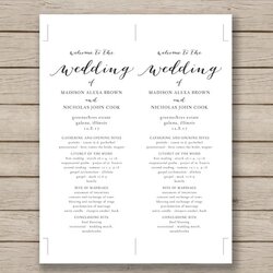 Sterling Printable Wedding Program Templates Free Print Ready Template Download