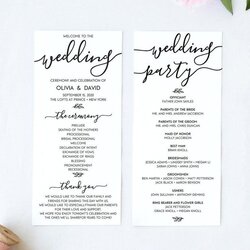 Smashing Wedding Program Template Download Printable