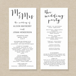 Supreme Printable Editable Wedding Program Template