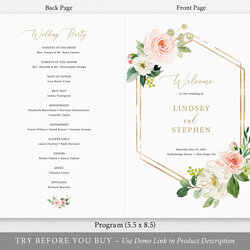 Template For Wedding Program Free Sample Example Format