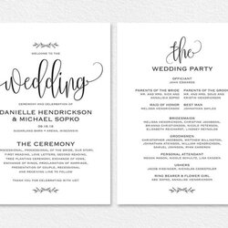 Super Free Printable Wedding Program Templates Word Formidable Template Sample