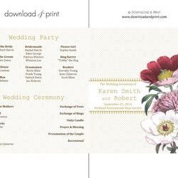 Tremendous Printable Wedding Program Examples Templates