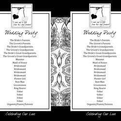 Outstanding Printable Wedding Program Examples Templates Template Mb