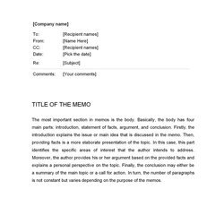 Perfect Word Of Simple Company Memo Free Templates