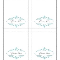 Printable Place Card Templates Free Template