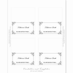 Brilliant Free Place Card Templates Per Page Template