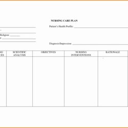 Superb Printable Blank Nursing Care Plan Free Charting Pertaining Template Ideas For Templates