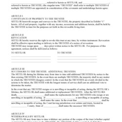 Free Living Trust Forms Templates Word Revocable Form