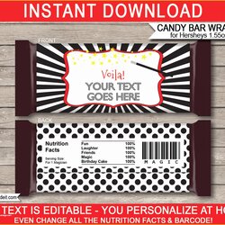Terrific Personalized Candy Wrapper Template Free Of Magic Hershey Bar Wrappers Birthday