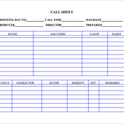 Super Free Sample Call Sheet Templates In Ms Word Template Film