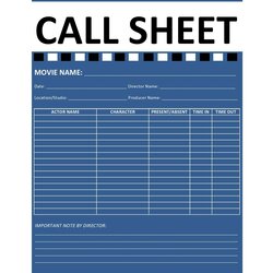 Fantastic Blank Call Sheet Template