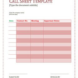 Matchless Call Sheet Template Download Free Documents For Word And Excel Preview Show