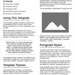 Terrific Free Newsletter Templates For Word Template Ink Friendly