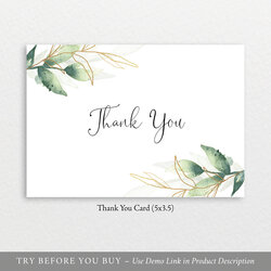 Thank You Card Template Free Demo Available Editable Instant