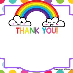Superior Free Printable Rainbow Invitation Template Thank You Card