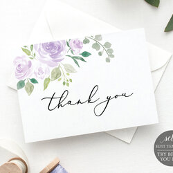 Supreme Thank You Card Template Folded Editable Instant Download Mauve