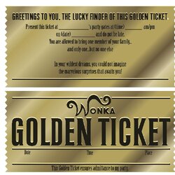 Marvelous Free Printable Golden Ticket Templates Blank Tickets Template Sample