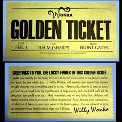 Fantastic Golden Ticket Template Editable Willy Printable Factory Chocolate Tickets Invitation Party Choose