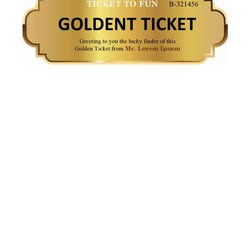 Admirable Free Golden Ticket Templates Template