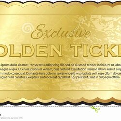 Wonderful Golden Ticket Template Editable Lovely Stock Vector Illustration Of Performance
