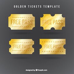 Very Good Golden Ticket Template Editable Vector Tickets Fresh Of