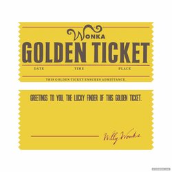 Perfect Editable Printable Golden Ticket Willy Simple