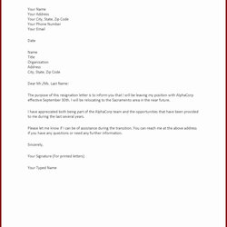 Microsoft Office Resignation Letter Template Samples Sample Copy Doc Word Ms Of