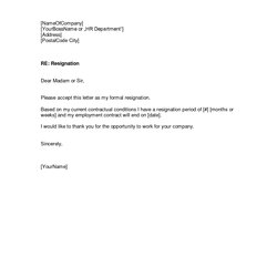 Out Of This World Resignation Letter Template Sample Letters Templates Formal Notice Example Email Quitting